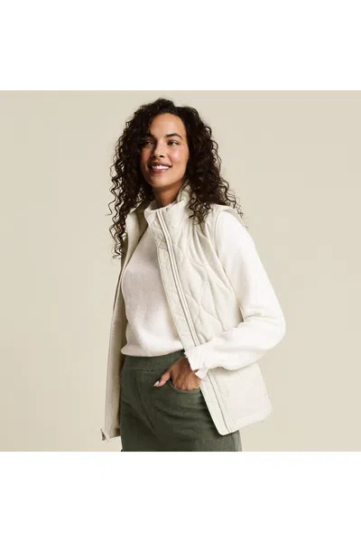 Lands' End Featherfree Quilted Insulated Vest In Neutral