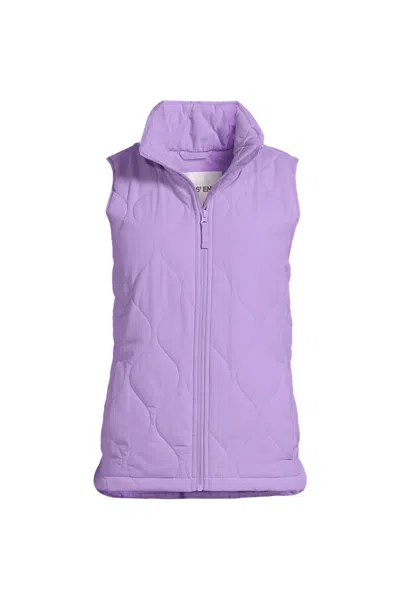 Lands' End Featherfree Quilted Insulated Vest In Purple