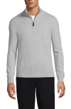 Lands' End Fine Gauge Cashmere Quarter Zip In Misty Gray Heather