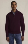Lands' End Fine Gauge Cashmere Quarter Zip In Purple