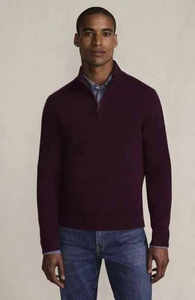 Lands' End Fine Gauge Cashmere Quarter Zip In Purple