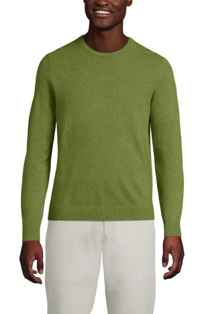 Lands' End Fine Gauge Cashmere Sweater In Green