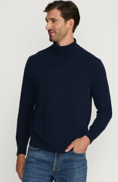 Lands' End Fine Gauge Cashmere Turtleneck Sweater In Radiant Navy