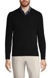 Lands' End Fine Gauge Cashmere V-neck Sweater In Black