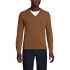 Lands' End Fine Gauge Cashmere V-neck Sweater In Brown