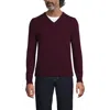 Lands' End Fine Gauge Cashmere V-neck Sweater In Burgundy