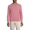 Lands' End Fine Gauge Cashmere V-neck Sweater In Dark Shadow Pink