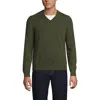 Lands' End Fine Gauge Cashmere V-neck Sweater In Green