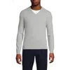 Lands' End Fine Gauge Cashmere V-neck Sweater In Gray