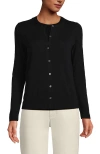 Lands' End Fine Gauge Cotton Cardigan Sweater In Black