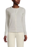 Lands' End Plus Size Cashmere Cardigan Sweater In White