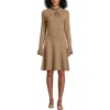 Lands' End Fine Gauge Cotton Fit And Flare Sweater Dress In Brown