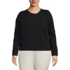 Lands' End Fine Gauge Cotton Milano Blazer Sweater In Black