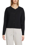 Lands' End Fine Gauge Cotton Milano Blazer Sweater In Black