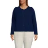 Lands' End Fine Gauge Cotton Milano Blazer Sweater In Blue