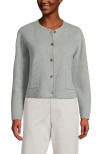 Lands' End Fine Gauge Cotton Milano Blazer Sweater In Gray