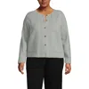 Lands' End Fine Gauge Cotton Milano Blazer Sweater In Gray