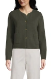 Lands' End Fine Gauge Cotton Milano Blazer Sweater In Green