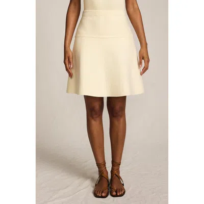 Lands' End Fine Gauge Cotton Sweater Above The Knee Circle Skirt In White