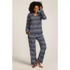 Lands' End Flannel 2 Piece Pajama Set In Blue
