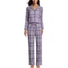 Lands' End Flannel 2 Piece Pajama Set In Purple