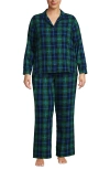 Lands' End Flannel 2 Piece Pajama Set In Blue