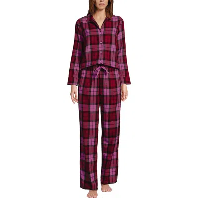 Lands' End Flannel 2 Piece Pajama Set In Multi