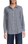 Lands' End Flannel Boyfriend Fit Shirt In Black
