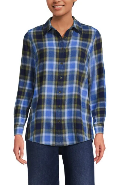 Lands' End Flannel Boyfriend Fit Shirt In Animal Print