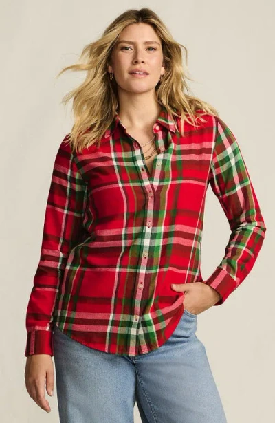 Lands' End Flannel Boyfriend Fit Shirt In Animal Print