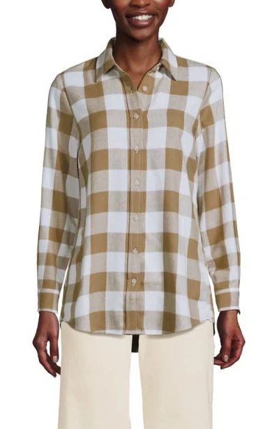 Lands' End Flannel Boyfriend Fit Shirt In Multi