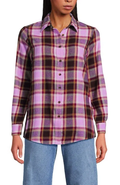 Lands' End Flannel Boyfriend Fit Shirt In Multi