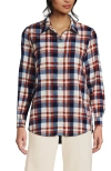 Lands' End Flannel Boyfriend Fit Shirt In Multi