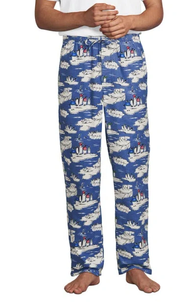 Lands' End Flannel Pajama Pants In Blue