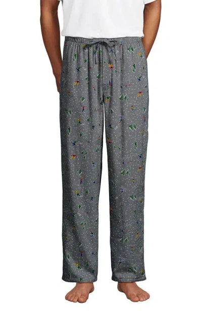 Lands' End Flannel Pajama Pants In Gray