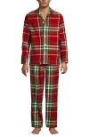 Lands' End Flannel Pajama Set In Red