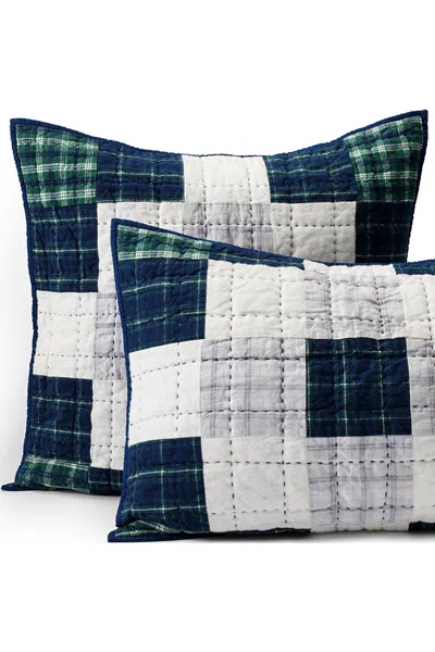 Lands' End Flannel Quilt Sham In Blue
