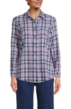Lands' End Flannel Shirt In Blushed Lilac Plaid