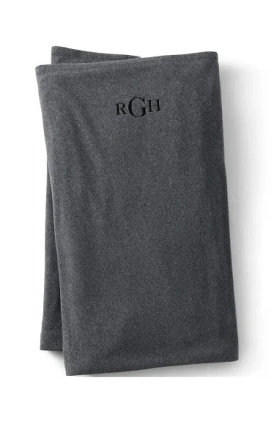 Lands' End Fleece Blanket In Gray