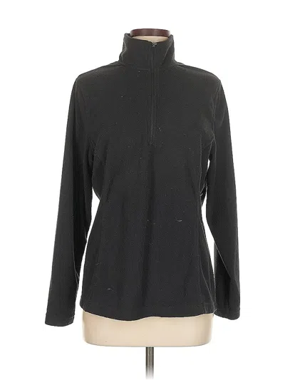 Pre-owned Lands' End Fleece Jacket In Black