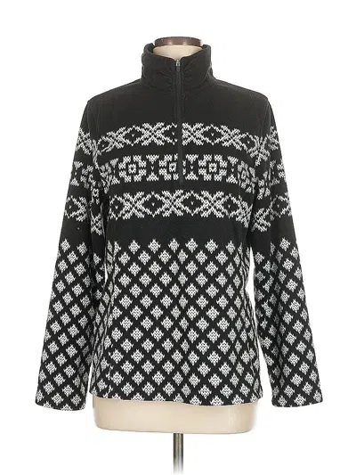 Pre-owned Lands' End Fleece Jacket In Black