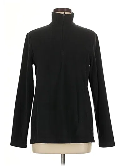 Pre-owned Lands' End Fleece Jacket In Black