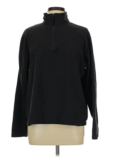 Pre-owned Lands' End Fleece Jacket In Black