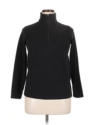Pre-owned Lands' End Fleece Jacket In Black
