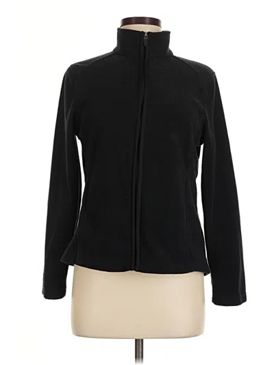 Pre-owned Lands' End Fleece Jacket In Black