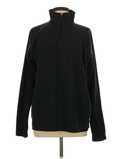 Pre-owned Lands' End Fleece Jacket In Black