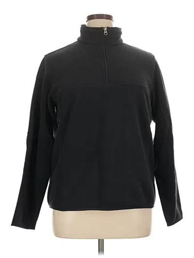 Pre-owned Lands' End Fleece Jacket In Black