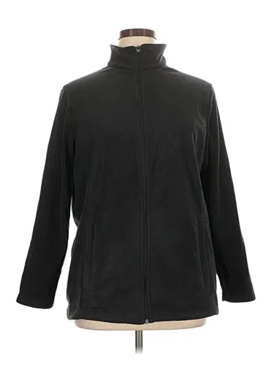 Pre-owned Lands' End Fleece Jacket In Black