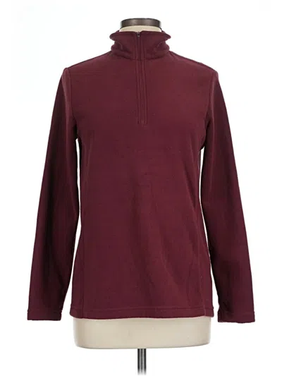 Pre-owned Lands' End Fleece Jacket In Burgundy