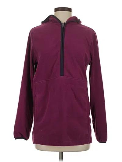 Pre-owned Lands' End Fleece Jacket In Burgundy